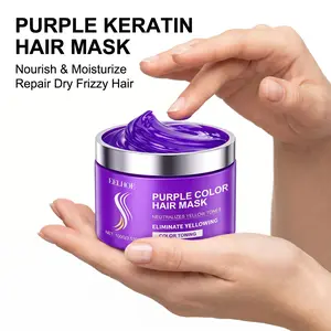 Keratin Purple Hair Mask, Deep Nourishing & Moisturizing Hair Treatment, Smooths Dry Frizzy Hair, Adds Shine & Softness, Repairing Hair Care Mask
