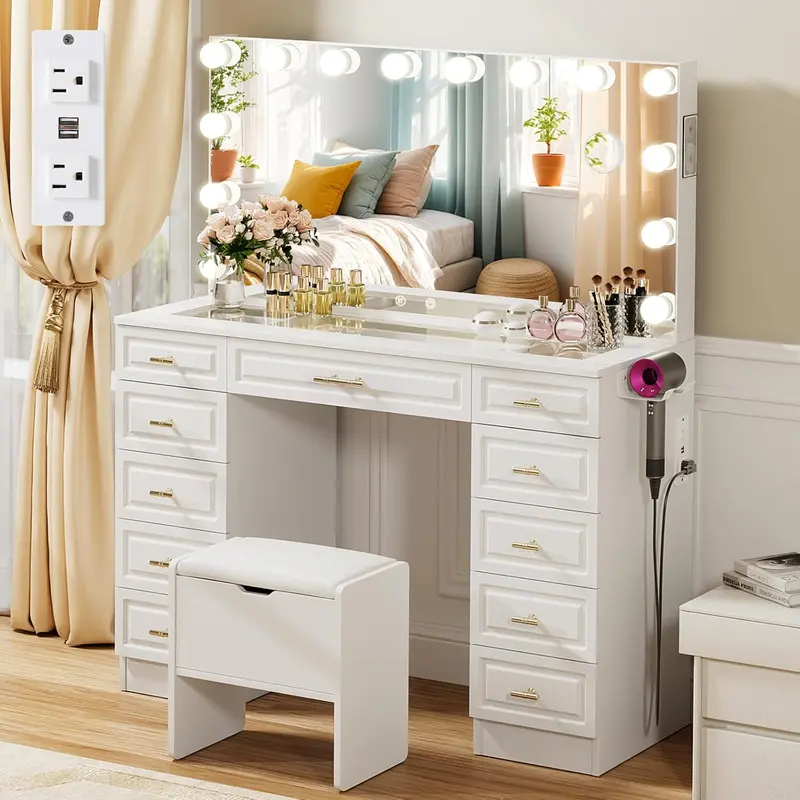 gold glass vanity - TikTok Shop