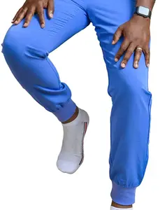 CIEL Blue Men's Medical Scrub Pants - Soft Fabric, Breathable Design, Long Pockets, Plain Style, Ideal for Medical Use