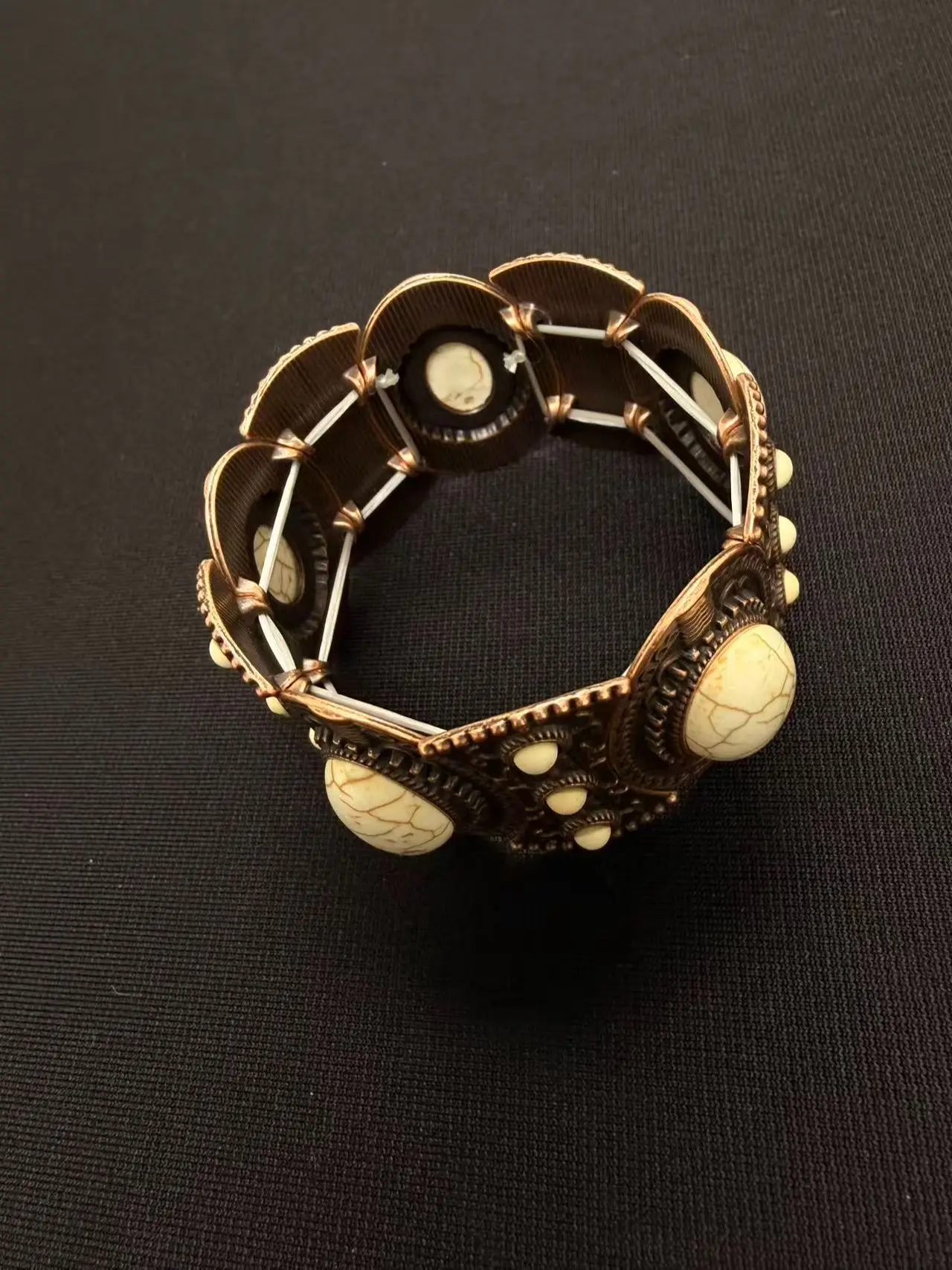 Vintage Western Turquoise Style Stretch Bracelet Boho Statement Jewelry