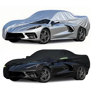 For Chevy Chevrolet Corvette C4 C3 C5 C6 C7 C8 All Weather Full Car Cover , Durable & Breathable 6-Layer Heavy-Duty Material Waterproof Sun & UV Protection Shields Against Rain Dust Snow Protector Protection Car Cover 4 Seasons For Indoor Outdoor Use
