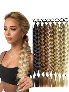 Long Braid Hair Rope, High Temperature Fiber Extension, Braided Design, Suitable for Various Occasions, Durable & Stylish Accessory