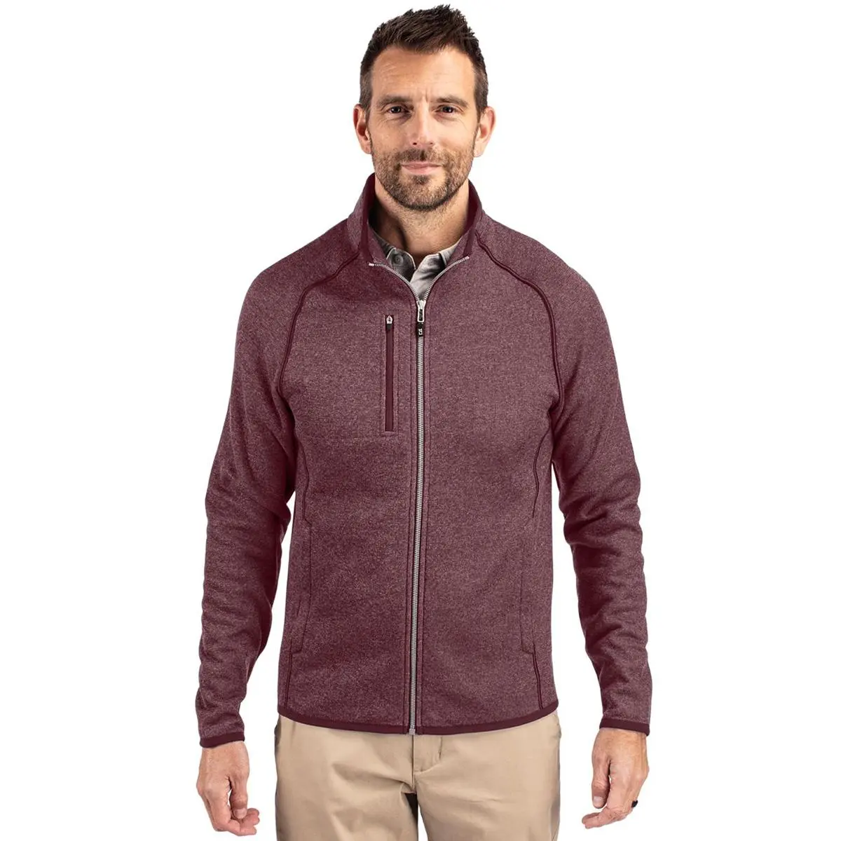 Cutter & Buck Mainsail Sweater-Knit Mens Full Zip Jacket