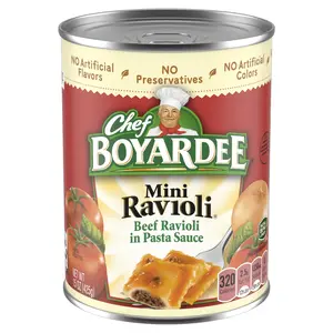 Chef Boyardee Mini Beef Ravioli Microwaveable Pasta Canned Food Meal, 15 oz Can