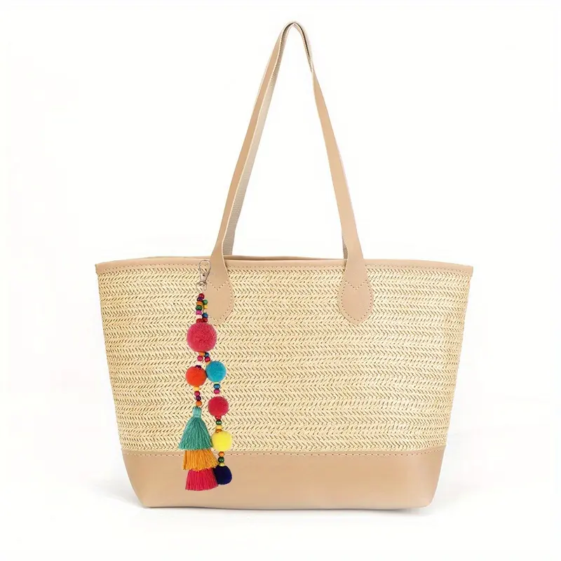 6 Pcs/set Women Straw Beach Bag Wide Brim Floppy Sun Hats  display picture 2