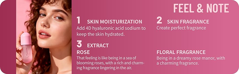 4D Rose Body Spray for Women, Long Lasting Floral Fragrance Mist, Paraben & Phthalate Free, Lightweight Non-Sticky Daily Perfume, Skin Safe Romantic Feminine Scent, Travel Size 3.38 fl oz 100ml