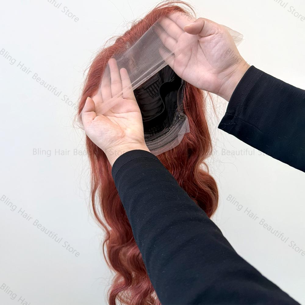Bling Hair #33 Reddish Brown(Ginger) 13x4 Lace Front Wigs 180% Density Body Wave Lace Front Wigs Pre Plucked 13x6 Lace Wigs For Black Women