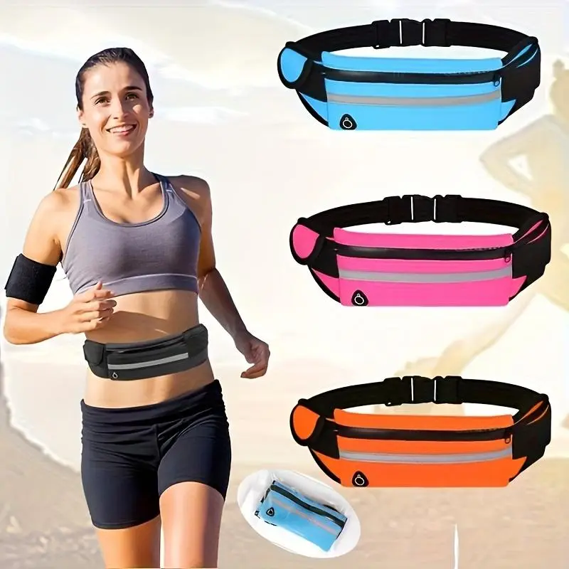 High Quality Reflective Running Waist Bag - Adjustable Strap & Multi-Pocket Design, Lightweight Sports Belt for Hiking, Outdoor Activities - Hiking Accessories, Functional Sports Gear