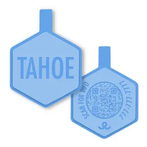 QR Code Cornflower Blue Silicone ID Tag