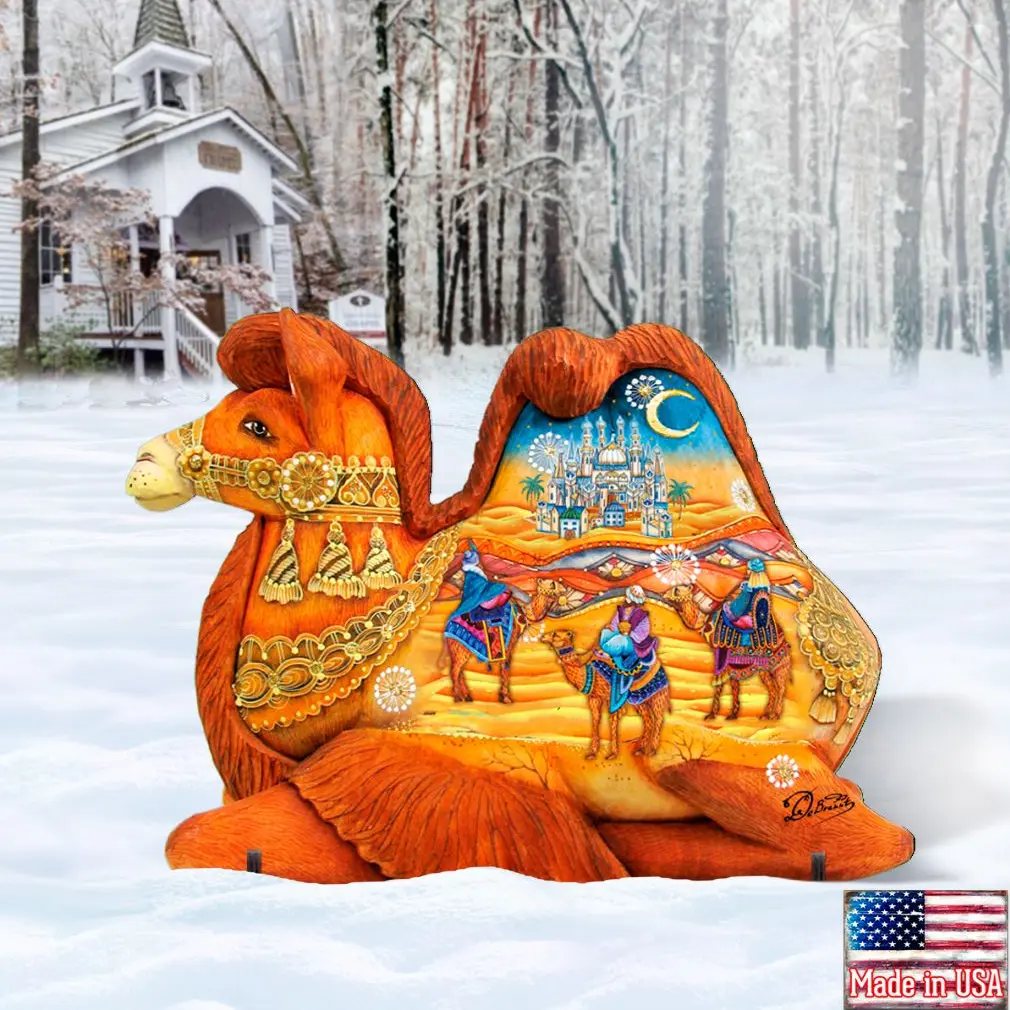 Three King Camel Nativity Outdoor Decor by G. DeBrekht - Nativity Holiday Decor - 8126519F