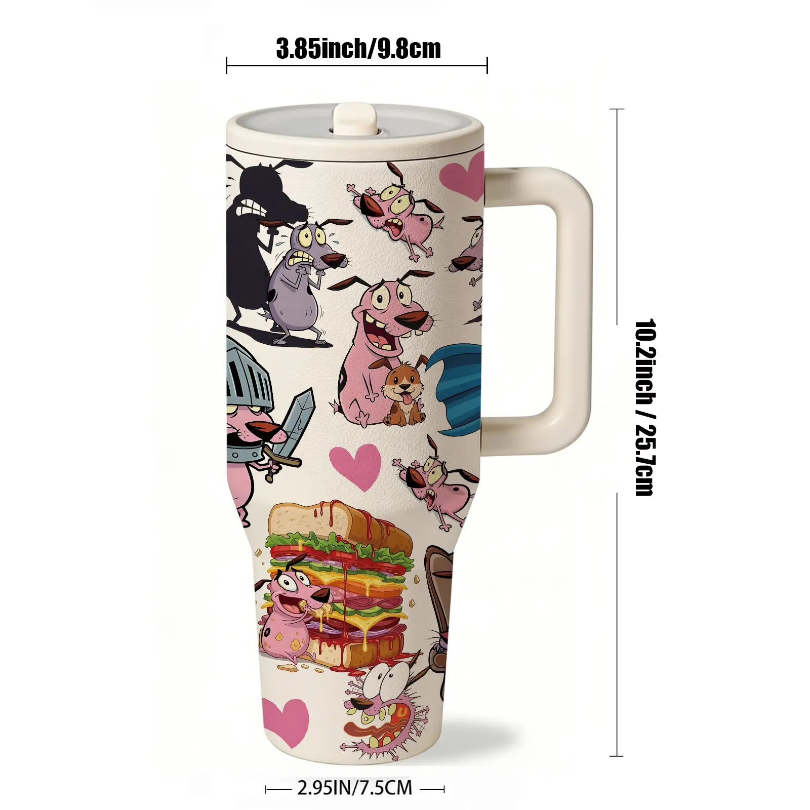 1pc Courage the Cowardly Dog 40oz Stainless Steel Insulated