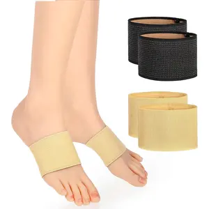 4 Pcs Copper Arch Support Sleeves Sturdy Arch Support Braces Plantar Brace Compression Bands Copper Infused Wrap Straps Supports Bands for Women Men Foot Care Flat & Fallen Arches High Arches