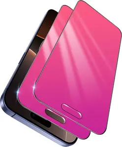 2 Pack for  16 Pro Max  Screen Protector 25 Anti-Spy Tempered Glass Gradient Colorful Anti-Peeping Anti-Bluelight Easy Installation Frame Full Coverage Anti-Scratch 6.9 inch