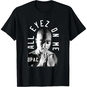Tupac Shakur Me Against the World Classic Fit T-Shirt - Black, Cotton, Polyester, Short Sleeve Graphic Tees for adult kids boy