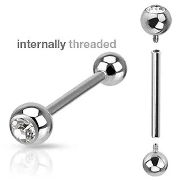 Internally Threaded Tongue Ring