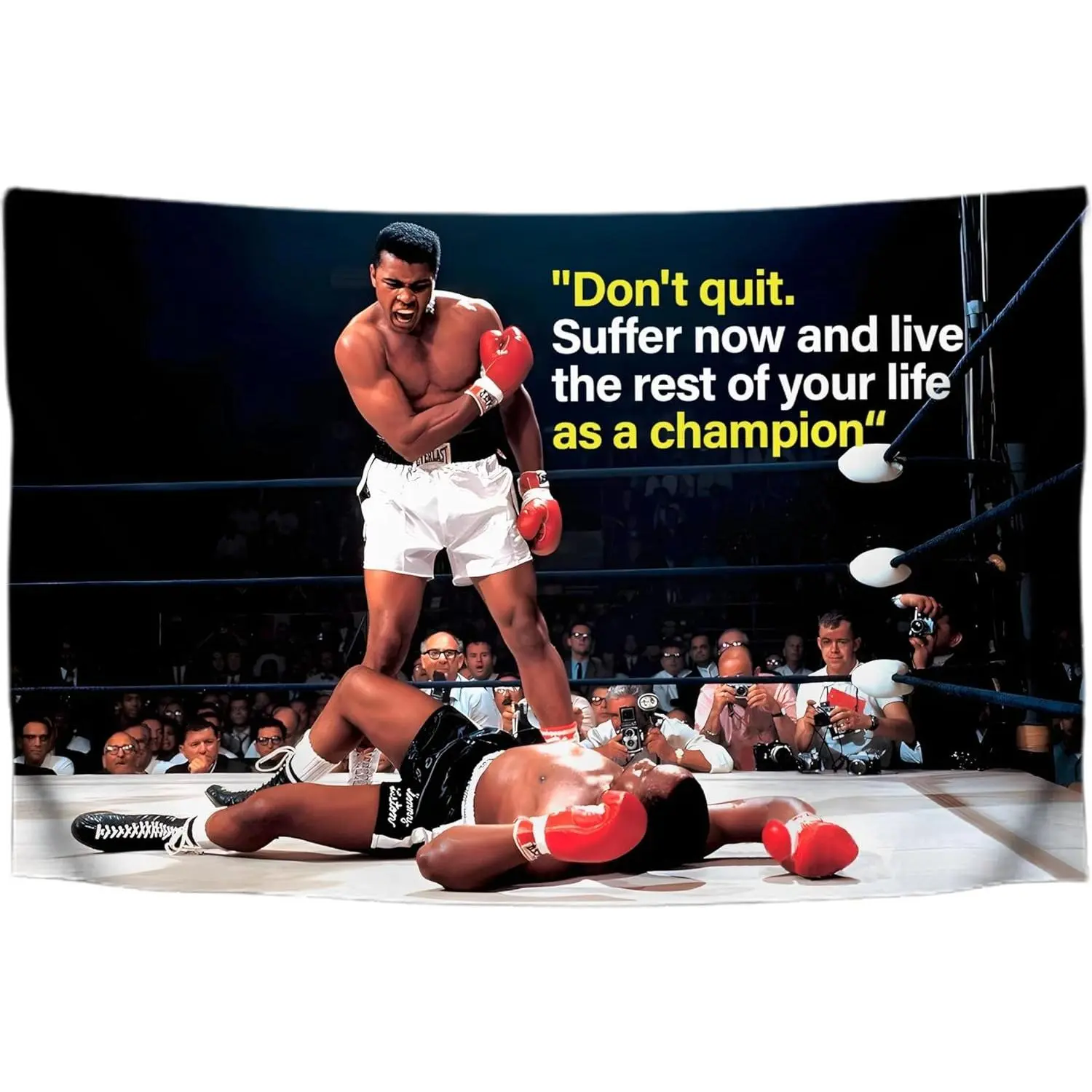 Sports Polyester Muhammad Single Sided Flag  - Cool Inspirational Funny Poster for Rroom Girls - Decor Wall Motivational Quote for Indoor and Outdoor - Ali Meme Posters Guys.Multiple sizes are available for selection. Hanging Color 5