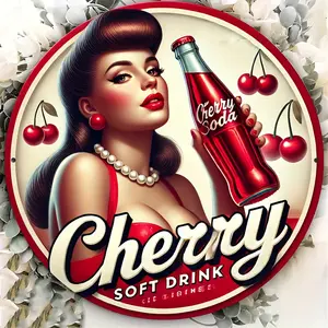 A vintage cherry soda wooden sign, 7.87inch round vintage art decoration, suitable for home, office, bedroom, kitchen, restaurant, bar - unique design, ideal gift