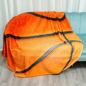 Basketball Football Pattern Round Blanket, 1 Count Soft Warm Throw Blanket, Air-conditioned Room Warm Nap Blanket for Home Office Travel Camping, Portable Blanket, Soft Fluffy Blanket