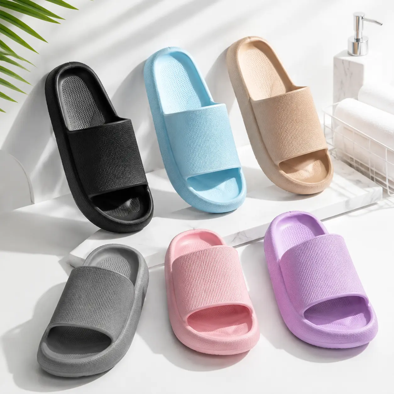 Women's Unisex EVA Sports Slide Sandals - Antislip Soles, Cloud Cushion, Customizable Heat, Slide-On, Soft, Comfortable, Odor-Proof, 4-Season Bathroom Wear for Outdoor & Daily Use