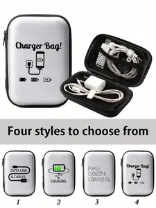 Portable Mini Storage Bag, Phone Charger Data Cable Organizer, Zipper Wallet Style Box, Digital Bag, Electronics Organizing Case, Valentine's Day Gift, Travel Organizer Bag, Versatile Storage Bag, Storage Pouch