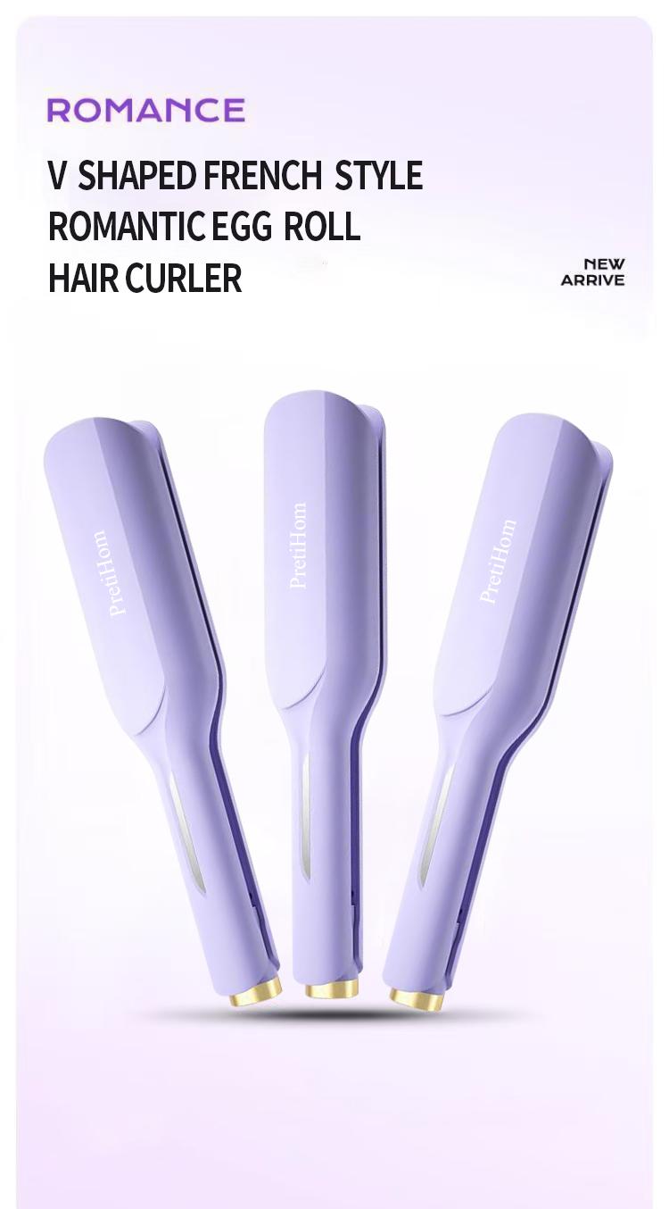 V-Shaped Clip - 30-second fast heat-up, ergonomic lightweight curling iron Multifunctional Styler hair straightener