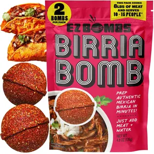 EZ Bombs Birria Bomb Seasoning, Pack of 2 – Authentic Mexican Spice Mix — Perfect for Tacos, Burritos, Nachos & Quesadillas – Made with Real Chiles, Herbs & Spices