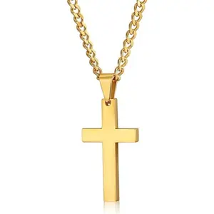Jstyle Men's Large Cross Crucifix Pendant Necklace - High-Quality Stainless Steel Jewelry for Everyday Faith and Style