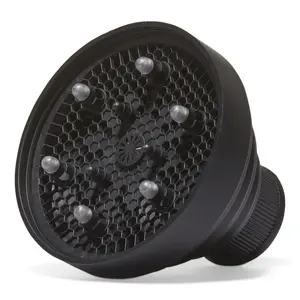 ion Black Universal Diffuser for Curly Hair, Collapsible Silicon Hair Dryer Attachment, Cool Touch & Heat Resistant up to 450°F