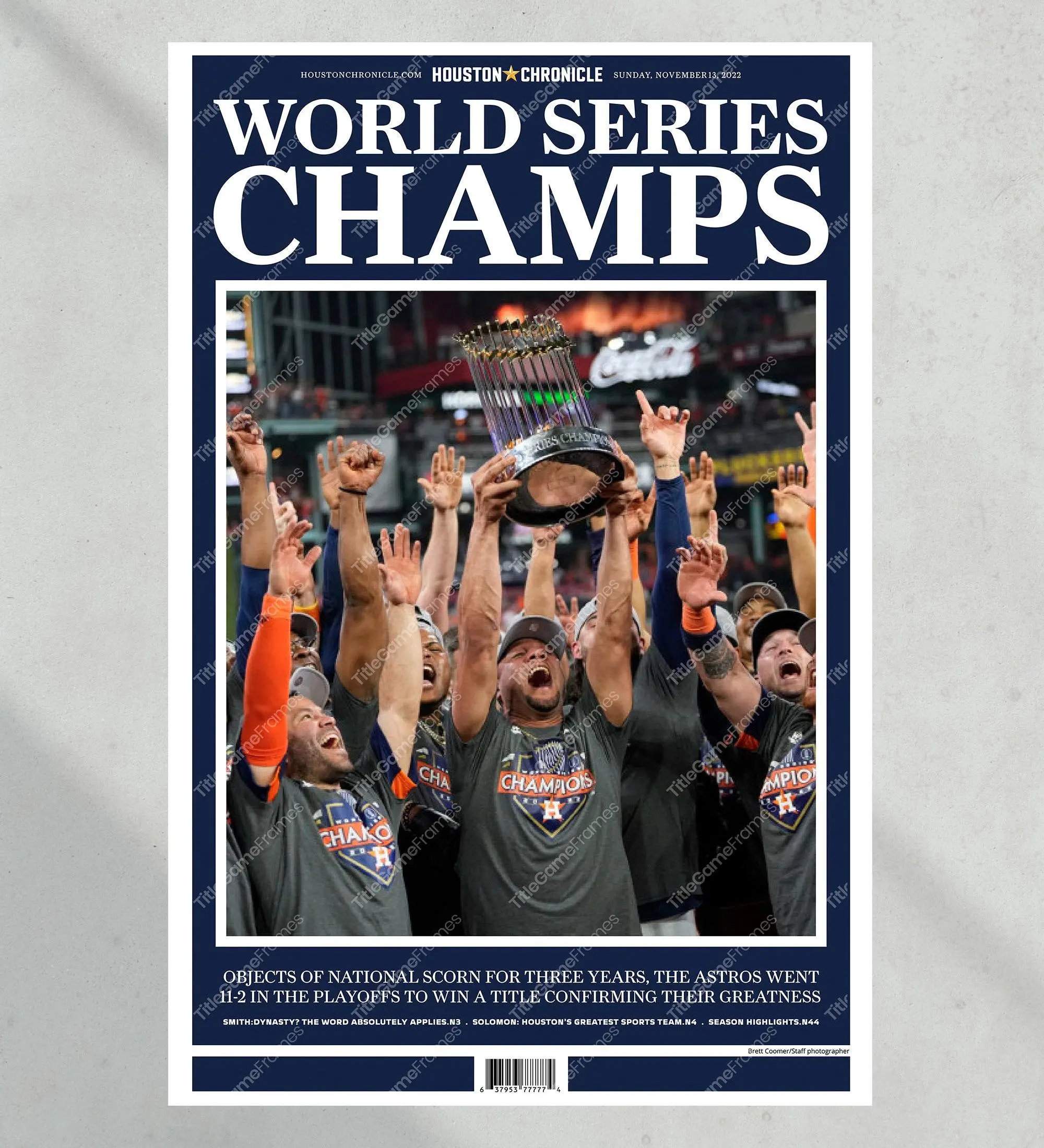 2022 Houston Astros 'WORLD SERIES CHAMPS - Commemorative Unframed Poster