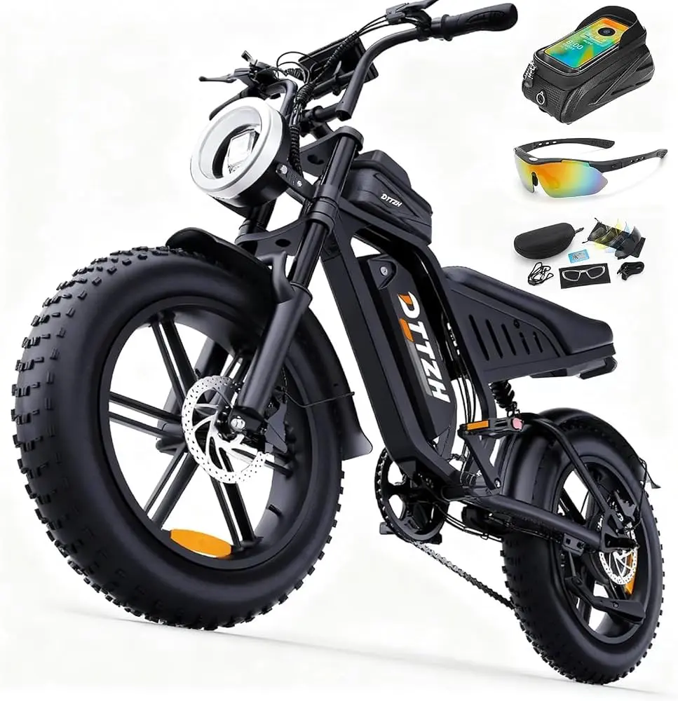 F6/F6S/F6PRO Electric Bike for Adult with NFC, 4000/2000/1500W Max 60V 30Ah 48V 15.6/25Ah E-Bike, 100-60 Miles, 20" Fat Tire Electric Dirt Bike for Adult UL2849