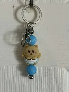 Blue Baby Beaded Keychain
