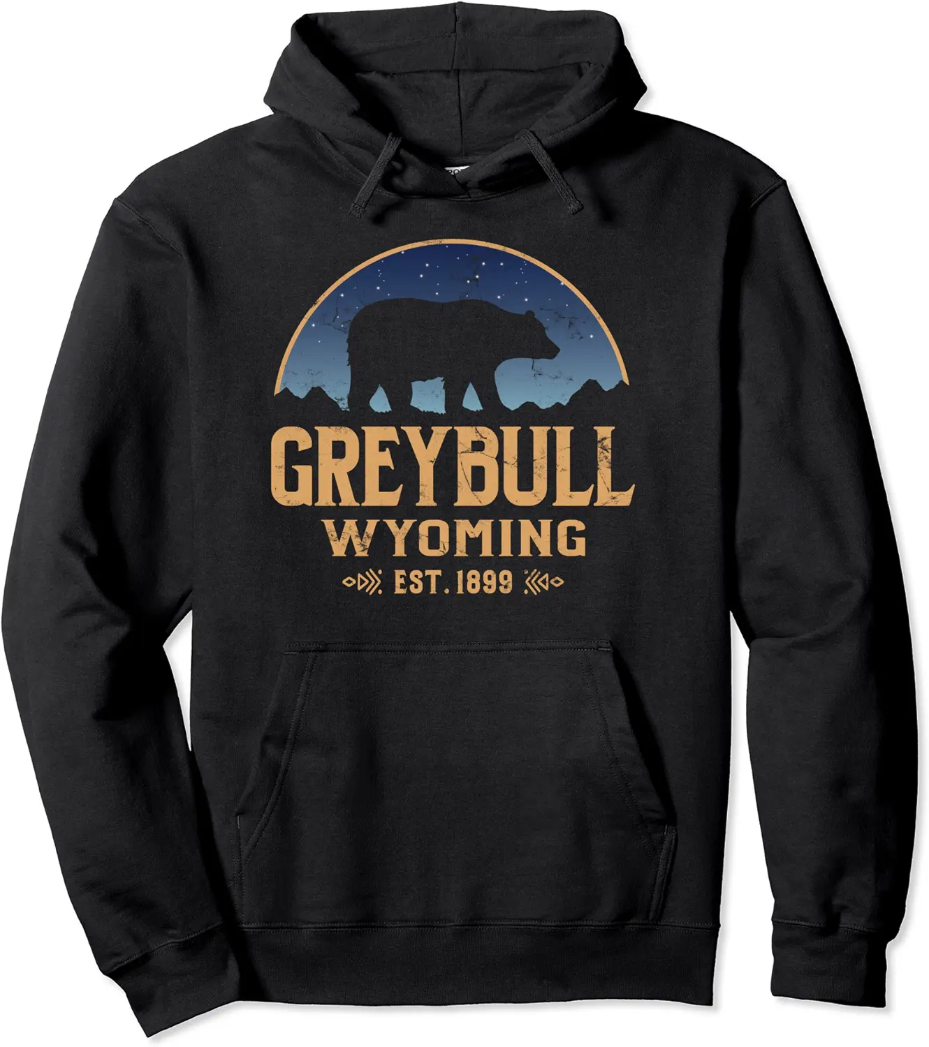 Greybull Wyoming WY Bear Wildlife & Mountains Pullover Hoodie - Clydebell Shop 74B0BHMXRQWZ