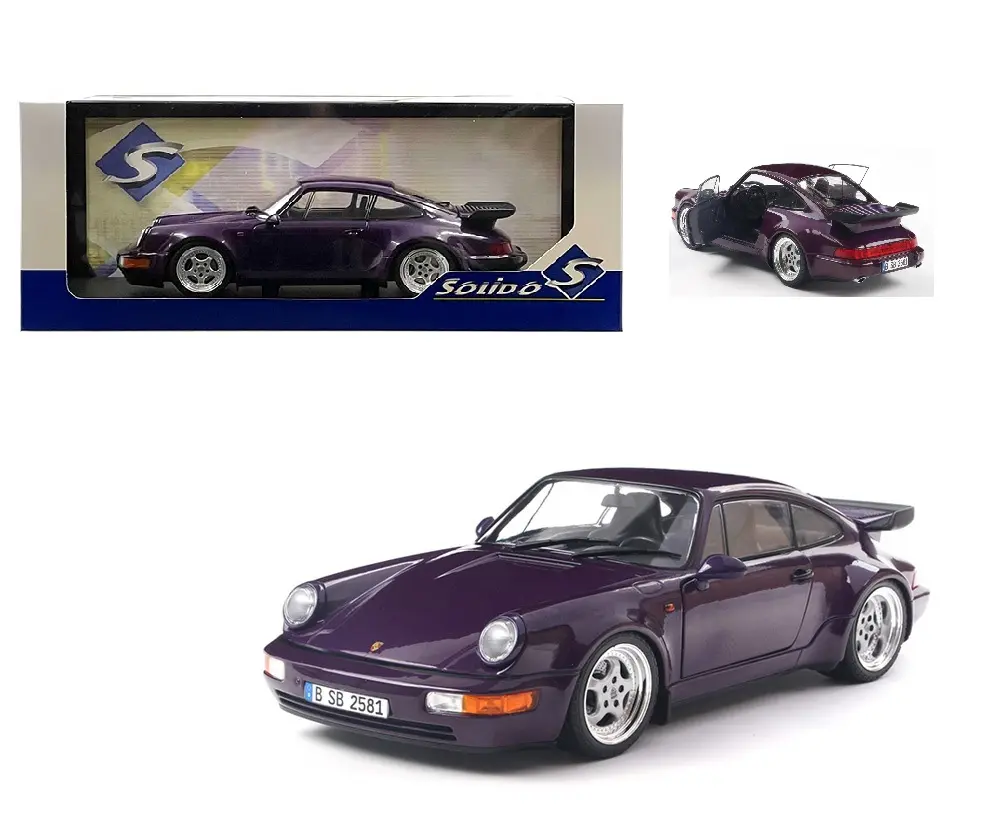 SOLIDO 1990 PORSCHE 911 (964) TURBO VIOLET BLUE 1/18 DIECAST MODEL CAR S1803412