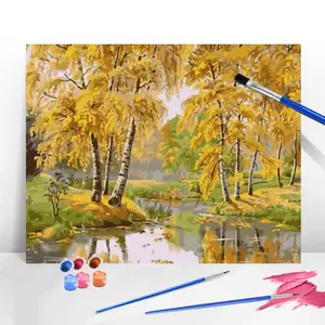 Autumn Tree Pattern Acrylic Painting By Numbers Kit, 1 Set DIY Paint By Numbers Kit, DIY Painting Supplies for Home Wall Decor
