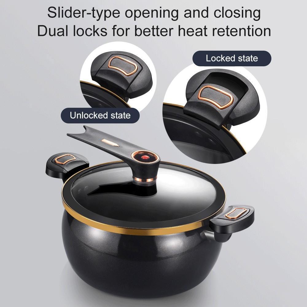 8.45Qt Micro Pressure Cooker with Nonstick Interior, Safety Valve & Tempered Glass Lid for Fast One-Pot Meals, Gas Stovetop Compatible