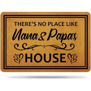 Welcome Mats for Front Door Outdoor Entry There's No Place Like Nana&Papa's House Doormat Non Slip Rubber Mat for Home Indoor Farmhouse Funny Kitchen Rugs Patio Full Brown
