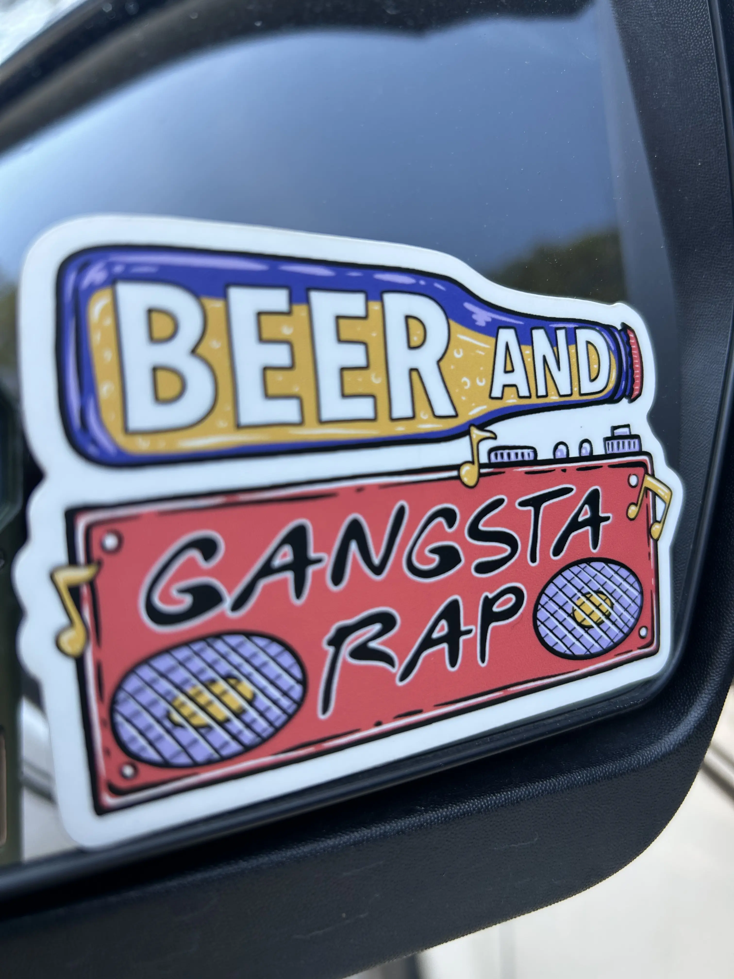 Custom Sticker - Beer and Gangsta Rap - Perfect for Any Location - High-Quality Custom Stickers