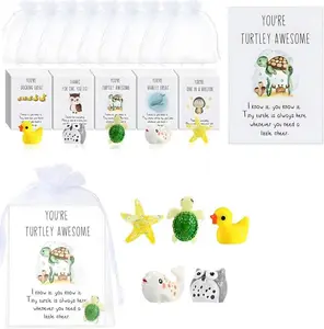Set of 25 Employee Appreciation Gifts Bulk for Coworkers, Thank You Staff Gift with Animal Pun Note Cards, Quality Materials Funny Resin Ducks Stars Whales Turtles Owls Favors, Durable Card