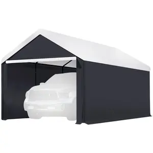 Caravan Canopy Domain 20x10 Foot Carport Tent Sidewalls, Black (Sidewalls Only)