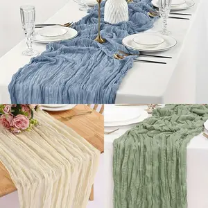 Bohemian Cheese Cloth Table Runner, Wedding Birthday Party Bridal Shower Arch Gate Decor, Boho Style Table Decoration