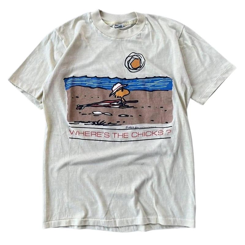 [Sale Up To 30%] Woodstock Peanuts Schulz T-Shirt Men Women Cotton