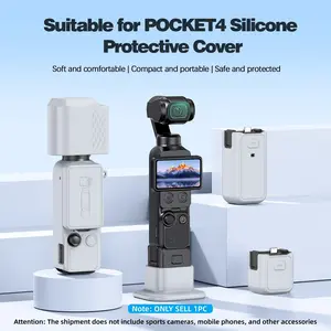 Silicone Protective Case for DJI Osmo Pocket 4, 5-Piece Full Body Cover Set with Lens Cap + Base, Anti-Scratch Shockproof Washable Camera Accessories, Macaron Colors