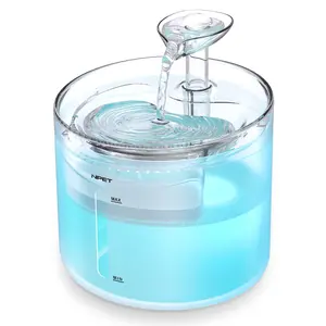 NPET Automatic Cat Foutain 54oz/1.6L Quiet Water Dispenser with LED Light for Cats & Small Dogs