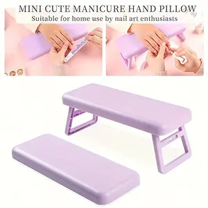 Foldable Nail Tech Hand Rest, Portable Manicure Pillow, Elevated Design for Nail Lamp, Salon Wrist Support Holder, Beauty Tool