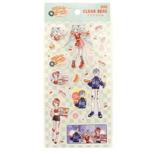 Miku's Diner Hatsune Miku And Kaito Vocaloid Daiso Clear Sticker Sheet