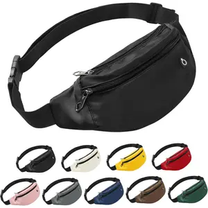 Fanny Pack For Women And Man Crossbody Bag With Adjustable Strap For Travel Running Hiking Walking Workout Black