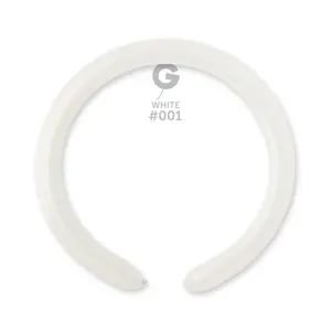 Solid Balloon White D4(260)-001 | 50 balloons per package of 2'' each