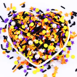 1KG/BAG Halloween Candy Corn Mix DIY Tiny Miniature Bulk Polymer Clay Slices Sprinkles For Slime Resin Crafts Nail Art Tumbblers easy storage
