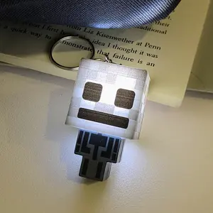 Luminous Creative Block Keychain, Student Novelty Fun Backpack Charm, Unique Key Ring Accessory, Perfect Gift for Students