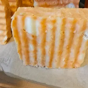 Cold process coconut oil orange soap